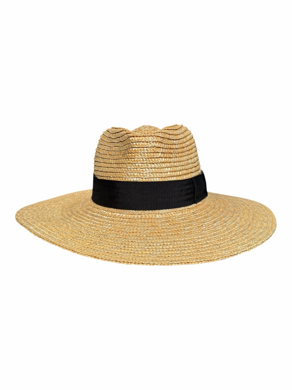 Brixton Joanna Hat Women S Honey Straw Wide Brim Black Band Sun Hat Coastal - Picture 7 of 13